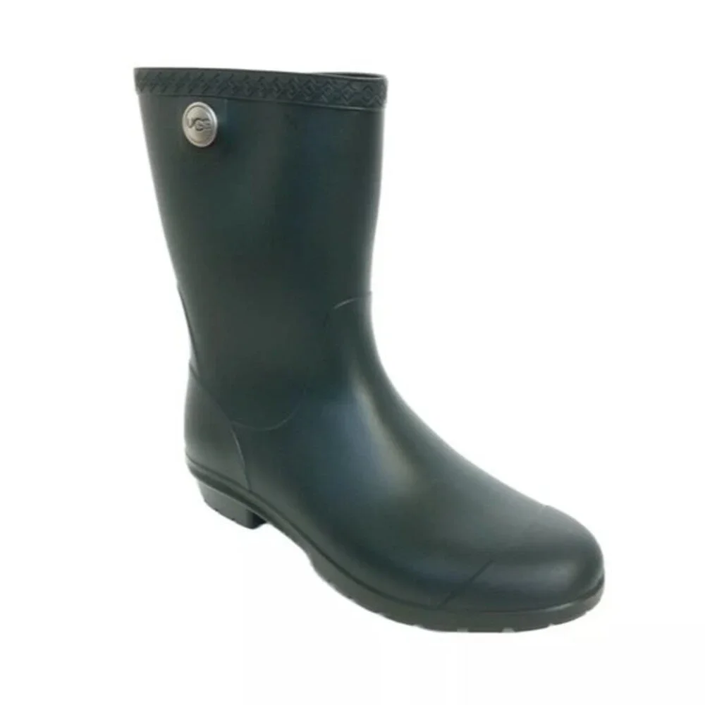 New UGG Rain Boot Green Sienna Waterproof Short Matte 10